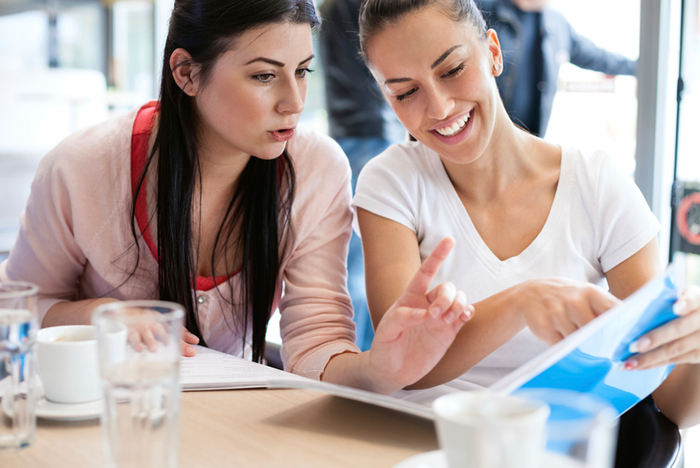 Two women in conversation