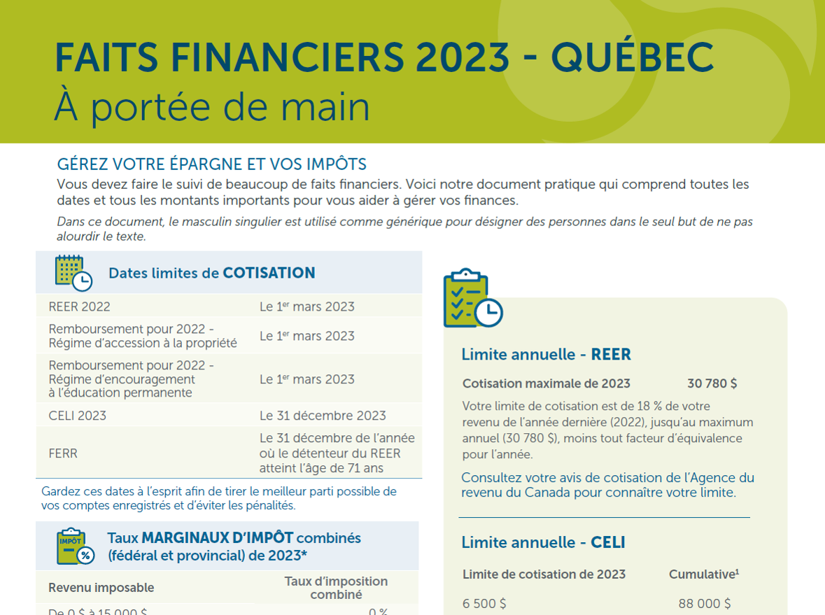 Faits financiers 2023 - Québec : à portée de main